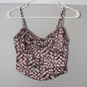 Pacsun LA Hearts Tie Front Satin Corset Top